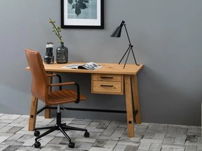 Καρέκλα γραφείου Oakland 167, Μαύρο, Καφέ, 103x45x58cm, 10 kg, Με μπράτσα, Με ρόδες, Μηχανισμός καρέκλας: Economic | Epipla1.gr