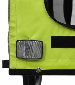 Τρέιλερ Ποδηλάτου Κατοικίδιων Πράσινο/Γκρι Ύφασμα Oxford/Σίδηρο - Πράσινο