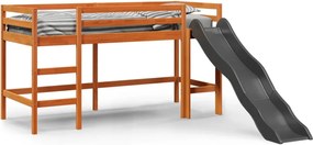 vidaXL Υπερυψ. Κρεβάτι Παιδικό Χωρ. Στρώμα Καφέ 80x200εκ. Μασίφ Πεύκο