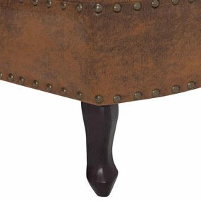 vidaXL Ανάκλιντρο Καφέ από Συνθετικό Καστόρι