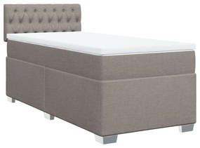 vidaXL Κρεβάτι Boxspring με Στρώμα Taupe 90x190 εκ.Υφασμάτινο