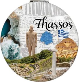 Σετ 12Χ - Kαθρέπτης τσέπης Souvenir - Thassos - 7*7*3cm - 871835