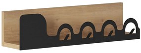 Κρεμάστρα Τοίχου 4 Θέσεων Liora 855DTE5150 63x14x14cm Black-Oak Hanah Home Μέταλλο
