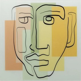 Γυάλινος Πίνακας  Art Face Pastell 100 x0,4x 100 εκ. - Πολύχρωμο