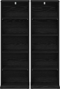 vidaXL Ντουλάπα CD 2 τμχ. Μαύρη Δρυς 33 x 23,5 x 97,5 εκ.