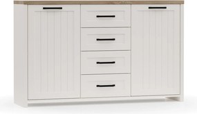 VERNE ΜΠΟΥΦΕΣ 147.9x37.2x91.8cm χρώμα Λευκό/Φυσικός Δρυς. TO-VERNEKOM2D4S