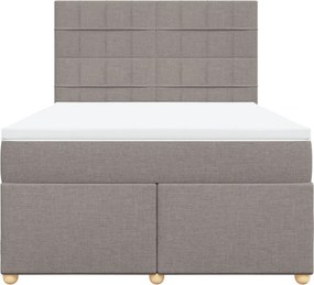 vidaXL Κρεβάτι Boxspring με Στρώμα Taupe 160x200 εκ. Υφασμάτινο