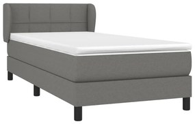 ΚΡΕΒΑΤΙ BOXSPRING ΜΕ ΣΤΡΩΜΑ ΣΚΟΥΡΟ ΓΚΡΙ 80X200 ΕΚ. ΥΦΑΣΜΑΤΙΝΟ 3126198