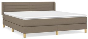vidaXL Κρεβάτι Boxspring με Στρώμα Taupe 180x200 εκ. Υφασμάτινο