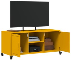 vidaXL Έπιπλο Τηλεόρασης Μουσταρδί Κίτρινο 100,5x39x43,5εκ. από Ατσάλι