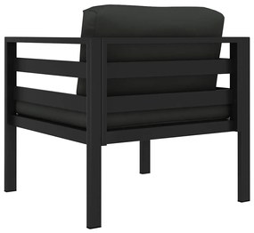 vidaXL Μονός Καναπές Ανθρακί από Αλουμίνιο με Μαξιλάρια