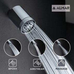 Almar Beam Multijet E044286 Chrome - Επιτοιχη Κεφαλή Ντους