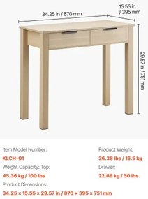 VEVOR Small Desk with Drawer Kids Desk for Bedroom Simple Study Table Light Wood