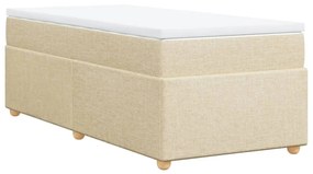 Κρεβάτι Boxspring με Στρώμα Κρεμ 90x190 εκ.Υφασμάτινο - Κρεμ