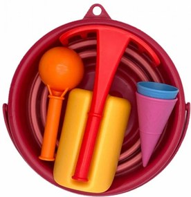 Κουβαδάκι + Φτυαράκια Παραλίας (Σετ 7τμχ) CompacToys Red