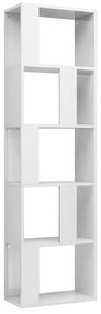 vidaXL Βιβλιοθήκη/Διαχωριστικό Γυαλιστ. Λευκό 45x24x159 εκ Μοριοσανίδα