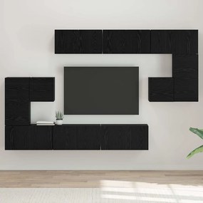 vidaXL Σετ επίπλου τηλεόρασης 10 pcs Μαύρη δρυς 180 x 30 x 90.5 εκ