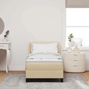 vidaXL Κρεβάτι box spring με στρώμα με στρώμα Κρεμ 80 x 200 cm