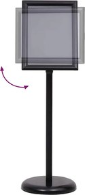 vidaXL Βάσεις Αφισών 2 pcs Μαύρο 32,7 x 24 x 108 εκ. Αλουμίνιο
