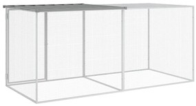 vidaXL Κοτέτσι - Κλουβί με Στέγη Αν. Γκρι 203x98x90 εκ. Γαλβαν. Ατσάλι