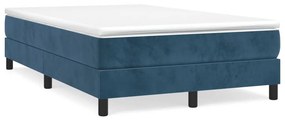 VidaXL Κρεβάτι Boxspring με Στρώμα Σκούρο Μπλε 120x190 εκ. Βελούδινο