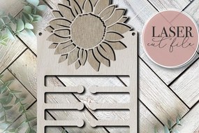 Σετ των 2 Intra απο ξύλο plywood 3mm-4mm πάχος – Sunflower Bow Holder Δίασταση 20x20 cm INTRAFABR-74745965