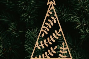 Σετ των 2 Intra απο ξύλο plywood Χρώμα wenge 3mm-4mm πάχος - Στολίδι Χριστουγεννιάτικου Δέντρου με Δίασταση 6x6 cm INTRAFABR-81099599