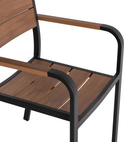 ΠΟΛΥΘΡΟΝΑ ΑΛΟΥΜΙΝΙΟΥ SAGA ΜΑΥΡΗ ΜΕ POLYWOOD HM5127.03 56x55x85,5Yεκ.