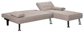 Γωνιακός καναπές-κρεβάτι αριστερή γωνία Brisk pakoworld καφέ-γκρι ύφασμα 200x146x75εκ - Ύφασμα - 035-000070