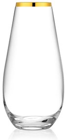 Βάζο 305 Βοημιας Χρυσή Ρίγα - Crystalex