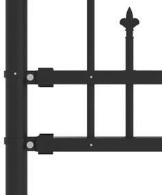 vidaXL Φράχτης Κήπου με Κορυφή Δόρυ Μαύρος 240x100 εκ. Ατσάλι με Ηλεκτροστατική Βαφή