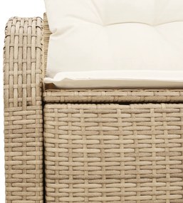 vidaXL Καναπές Κήπου με μαξιλάρι Μπεζ 124 x 62 x 69cm συνθετικό ρατάν