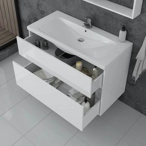 Drop Instinct 80 White MDF - Πάγκος με Νιπτήρα &amp; Καθρέπτη με Κρυφοντούλαπο