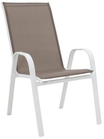 Τραπεζαρία Valor-Calan I σετ 5τεμ μέταλλο λευκό-καφέ textilene 120x70x70εκ