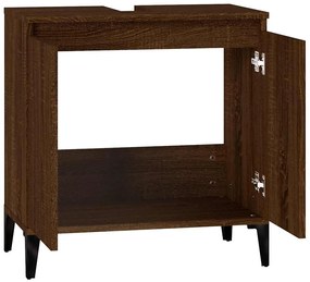 vidaXL Ντουλάπι Νιπτήρα Καφέ Δρυς 58x33x60 εκ. Επεξεργασμένο Ξύλο