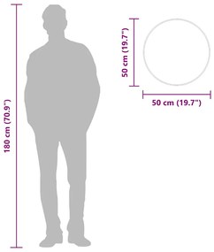 vidaXL Καθρέφτης Τοίχου Στρογγυλός Χρυσός Ø 50 εκ.