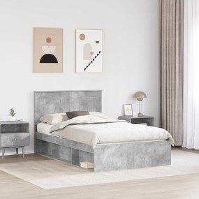 vidaXL Σκελετός Κρεβατιού Γκρι τσιμέντου 120 x 190 cm