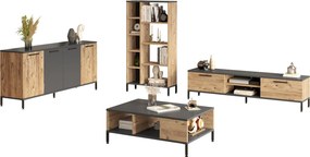 Σύνθεση Σαλονιού 4τμχ -  Rl6 - Χρώμα Πεύκο Ανθρακί