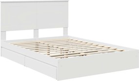 vidaXL Κρεβάτι Αποθήκης Λευκό 140 x 190 cm Επεξεργασμένο ξύλο