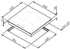 Επαγωγική εστία αφής χωρίς πλαίσιο Pyramis PHI62432FMB