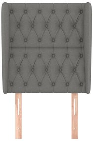 vidaXL Κεφαλάρι με Πτερύγια Σκούρο Γκρι 83x23x118/128 εκ. Υφασμάτινο