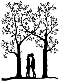 Διακοσμητικό Τοίχου Love Garden 899SKL2336 46x63cm Black Wallity Μέταλλο