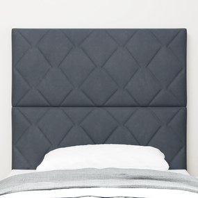vidaXL LED Κεφαλή Κρεβατιού Σχεδίου Διαμαντιών Σκούρο Γκρι 100 εκ Βελούδο