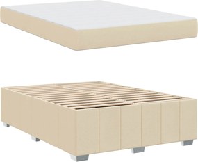 vidaXL Σκελετός Κρεβατιού με στρώμα Κρεμ 160 x 200 cm ύφασμα