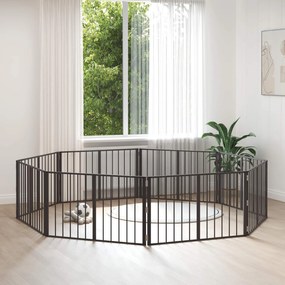 vidaXL Πόρτα Σκύλου 8 pcs Μαύρο 100 x 60 cm Επικαλυμμένος Χάλυβας
