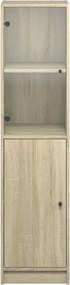 vidaXL Ντουλάπι Sonoma Δρυς 35 x 37 x 142 εκ. με Γυάλινη Πόρτα
