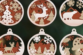 Intra απο ξύλο plywood 3mm-4mm πάχος Τρισδιάστατο χριστουγεννιάτικο δέντρο στολίδι Δίασταση 8x8 cm INTRAFABR-57269862