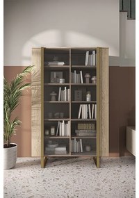 Βιτρίνα Vera Φυσικό Δρυς + Χρυσά Πόδια 120x187x45cm με τζάμι - BOG4589
