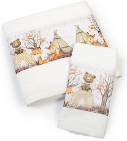 Βρεφικές Πετσέτες (Σετ 2τμχ) Dimcol Forest Animals 335 White