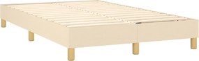 vidaXL Κρεβάτι Boxspring με Στρώμα Κρεμ 120x200 εκ. Υφασμάτινο